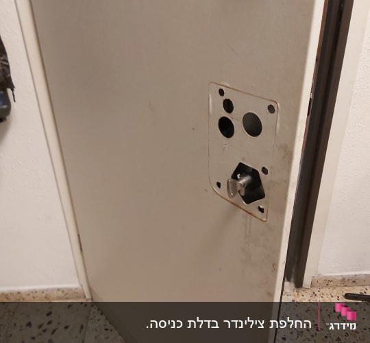 דלת עם מנעול חלקי וחורים להרכבה